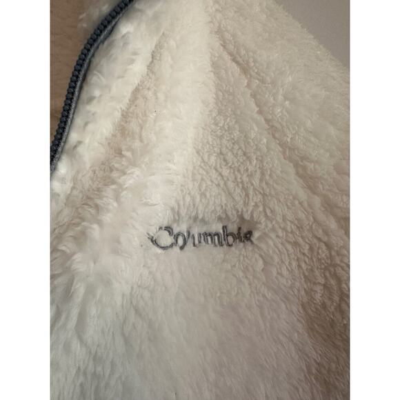 Columbia Size XS White and Gray Fleece Zip Up High Neck Jacket Outdoor Winter - Picture 4 of 12